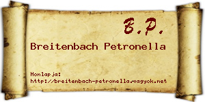 Breitenbach Petronella névjegykártya